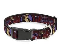 DC Comics - Collar para Mascotas, Collar de Perro, Hebilla de plástico, diseño de Catwoman Bombshell Pose Diamonds Rojo, Morado y Negro, 20 a 31 Pulgadas, 1.5 Pulgadas de Ancho