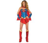 DC Comics - Disfraz de Supergirl de lujo con fundas para botas, Multicolor -, M