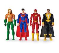 DC Comics, Figura de acción a Partir de 3 años, Paquete de 4 Unidades, Aquaman, Superman, The Flash, Adán Negro, 30.48 cm, Juguetes coleccionables para niños y niñas, a Partir de 3 años