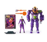 DC Comics, Figura de acción de Metal Force The Joker, 15 cm con Mini Figura de 10 cm, Blaster Integrado y Traje de Armadura, Juguetes de superhéroes para niños y niñas a Partir de 4 años