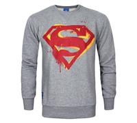 DC Comics Gris Superman Stencil Logo Sudadera Hombres