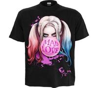 dc comics - Harley Quinn - Mad Love - Camiseta con Estampado Frontal - Negro - M