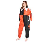DC Comics Harley Quinn Pijama Entero con Capucha para Mujer - Regalos Mujeres (Rojo/Negro, XL)