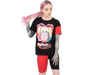DC Comics Harley Quinn Pijamas Womens Mad Love T-Shirts & Cycling Set Short