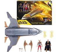 DC Comics, Hawk Cruiser Patrol, Incluye Figuras de acción de Black Adam y Hawkman, más de 40 cm de Ancho, Primera edición, Juguetes para niños de superhéroes, para niños y niñas a Partir de 4 años