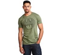 DC Comics Hombre Batman 3D Camiseta Not Applicable, Verde (Military Green Military), Large
