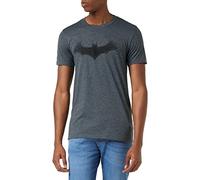 DC Comics Batman-Bat Logo Camiseta, Gris (Dark Heather Dkh), Medium para Hombre