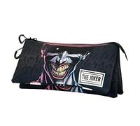 DC Comics Joker Crazy-Estuche Portatodo Triple ECO, Negro, 23 x 11 cm