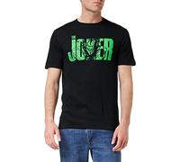 DC Comics Joker Text Camiseta, Negro, Large para Hombre