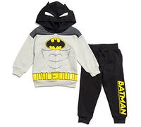 DC Comics Justice League Batman Little Boys Cosplay Fleece Pullover Hoodie Pants Set Gray / Black 7-8