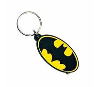 DC COMICS Llavero Goma Batman Logo Negro Amarillo