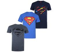 DC Comics Paquete Superman Camiseta, Multicolor, L (Pack de 3) para Hombre