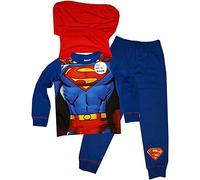 DC Comics Pijama de Superman para Niños con Capa Desmontable, Pijama de Superhéroe Novedoso para Niños - 7-8 Años: 128cm