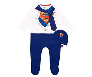 DC Comics Pijama Entera para Niños Bebés Superman Azul 0-3 Meses