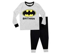 DC Comics Pijamas de Manga Larga para niños Batman Ajuste Ceñido Gris 7-8 Años