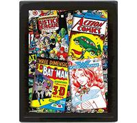 DC Comics Póster 3D Enmarcado (10 x 8 Fundas, Multicolor