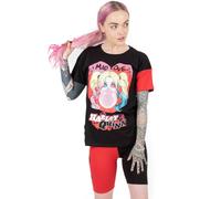 DC Comics Rojo Harley Quinn Conjunto de pijama corto de ciclismo de manga corta