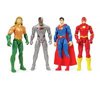 DC Comics Super HÉROES Special Box Set 4 Figuras Acción Flash Superman Cyborg Aquaman Superheroes - Altura 30 cm