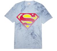 DC Comics Superman 70s Pop Art Escudo Desgastado Agrietado Comfort Colors Adult Heavyweight T-Shirt