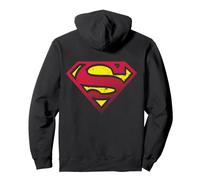 DC Comics Superman 70s Pop Art Escudo Desgastado Agrietado Sudadera con Capucha
