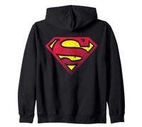 DC Comics Superman 70s Pop Art Escudo Desgastado Agrietado Sudadera con Capucha