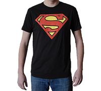 DC Comics Superman Classic Logo - Camiseta para Hombre, Color Negro - Negro - Small