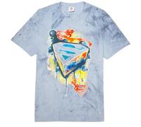DC Comics Superman Graffiti Street Art 3D Emblema Splatter Comfort Colors Adult Heavyweight T-Shirt