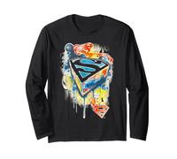 DC Comics Superman Graffiti Street Art 3D Splatter Emblema Manga Larga