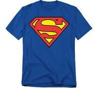 DC Comics - Superman - Logo Clásico - Adulto Unisex Camiseta Manga Corta - Azul