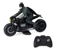 DC Comics, The Batcycle RC con Figura de acción Rider, Estilo Oficial de la película de Batman, Juguetes niñas a Partir de 4 años, Multicolor, 4.75 x 12 x 3.3 Inches (Spin Master 6060490)