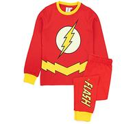 DC Comics The Flash Pijamas Boys Kids Brilla en el Traje Oscuro PJS 7-8 años