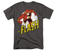 DC Comics - The Flash - Run - Adulto Unisex Camiseta Manga Corta - Gris