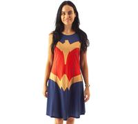 DC Comics Wonder Woman Azul Logo Vestido skater sin mangas Mujeres