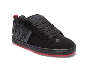 DC Court Graffik - Tenis Casuales de caña Baja para Hombre, Negro/Gris/Rojo, 40 EU