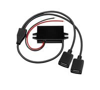 DC-DC 12v 24V a 5V 3A 15W Convertidor Reductor Módulo USB Tipo C Adaptador de Salida de Fuente de alimentación con protección inversa(Dual USB)