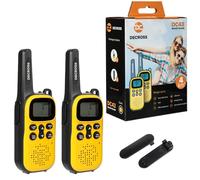 DC DECROSS DC 43/44 Walkie Talkie niños y Adultos, Juego de 2 Walki Talki hasta 4 km, PMR446 16 Canales, VOX, Linterna, Regalo niños niñas 4, 5, 6, 7, 8 años, Senderismo, Camping (DC43 Amarillo)