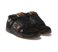 DC Men's Stag Low Top Skate Shoe, Black/Orange, 9