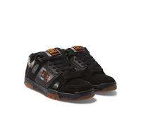 DC Men's Stag Low Top Skate Shoe, Black/Orange, 9