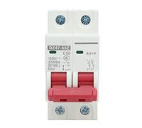 DC Miniature Circuit Breaker, 2P Solar PV System Isolator DIN Rail Mount 1000V 50A DZ47-63Z C50 High Performance DC Circuit Breaker