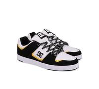 DC Shoes DC Cure - Zapatillas Deportivas para Hombre, Color Blanco, Negro y Amarillo, Talla 43 EU, Blanco, Negro y Amarillo, 43 EU