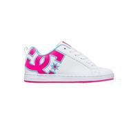DC Shoes Zapatillas Deportivas Court Graffik para Mujer, Color Blanco, Rosa y Azul, Talla 37,5 EU, White Crazy Pink Blue, 37.5 EU