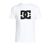DC Star - Camiseta de Manga Corta con Logotipo para Hombre, Blanco/Azul Marino, X-Large