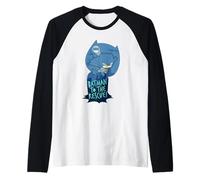 DC Super Friends Batman Swinging Silhouette Camiseta Manga Raglan