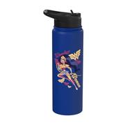 DC Super Hero Girls Wonder Woman and Logos Stainless Steel Insulated Water Bottle