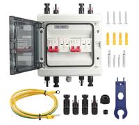 DC Überspannungsschutz, 1000V 32A DC Leitungsschutzschalter Photovoltaik Solarmodul dc Leitungsschutzschalter Blitzschutz Erdung DC Trennschalter mit Solarstecker Erdungskabel IP65(2 in 2 out)