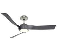 DC Ventilador De Techo Con Luz LED Revolución Cromo Gris Con Control Remoto