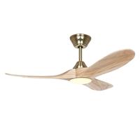 Dc Ventilador de Techo Control Remoto LED Regulador Eco Genuino 122cm Latón