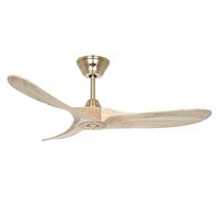 Dc Ventilador de Techo Pequeño Eco Genuino Latón Madera 122CM Mando a Distancia