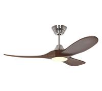 Dc Ventilador Mando a Distancia LED Regulador Eco Genuino 122CM Cromo Nogal [EEK: F]