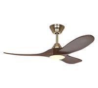 Dc Ventilador Mando a Distancia LED Regulador Eco Genuino 122CM Latón Nogal